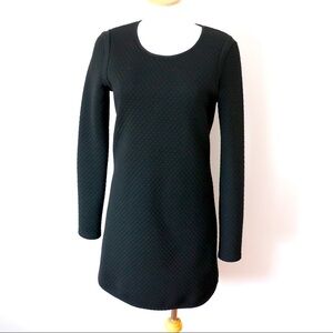 Scotch and Soda Black Quilted Ribbed Mini Dress Star de la Saison Curved Hem 1